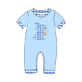 8.26 SR4297 Preorder Baby Boys Easter Gingham Rabbit Romper