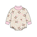 8.27 LR3319 Preorder Bunny Leopard Print Baby Girls Easter Mocknecks Romper