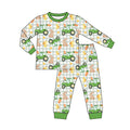 8.28 Preorder Toddler Boys Easter Farm Tractor Bunny Long Sleeve Pajama Set