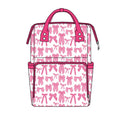 8.3 BA0405 Preorder Pink Bows Print Adult Baby Diaper Bags