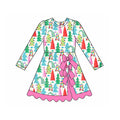 8.4 Preorder Baby Girls Christmas Tree Long Sleeve Active Dress