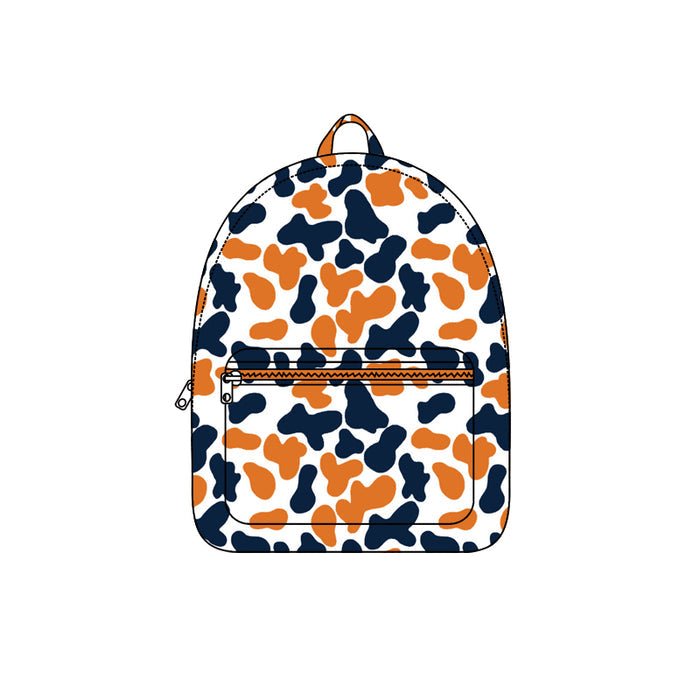 8.5 BA0408 Preorder Teams Orange Navy Camo Print Kids Backpack