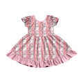 8.6 Preorder Bunny Carrot Pink Print Girls Easter Knee Length Dress