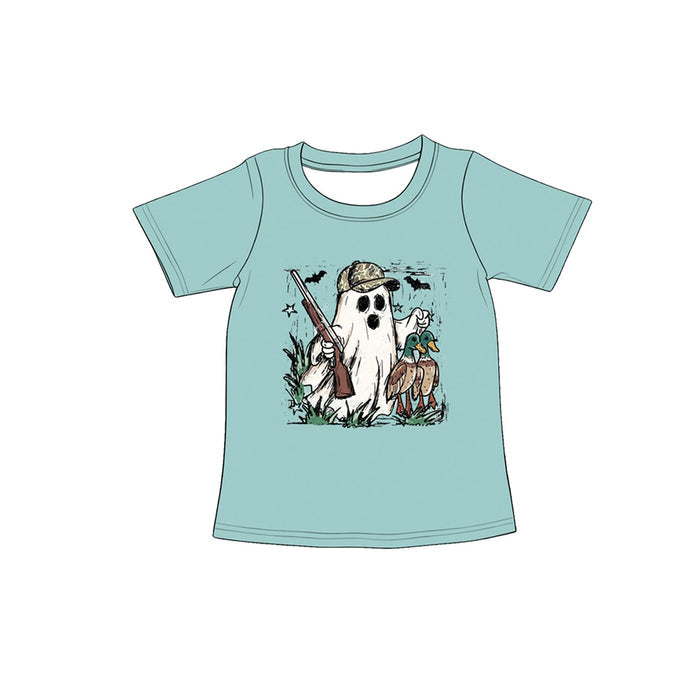 8.8 BT1901 Preorder Duck Ghost Hunting Print Boys Halloween Tee Shirts Top