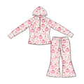 8.8 GLP3653 Preorder Pumpkin Pink Print Hoodie Top Bell Pants Girls Fall Clothes Set
