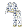 8.8 GLP3657 Preorder Nativity Bows White Print Long Sleeve Top Pants Girls Christmas Clothes Set