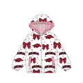 9.5 Preorder Baby Girls Sport Team  Arkansas Bow Gingham Trim Long Sleeve jacket