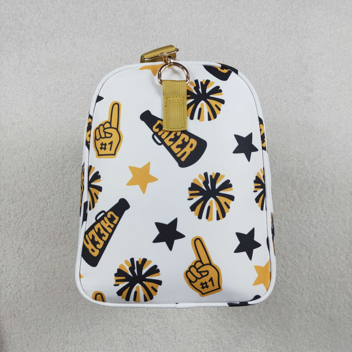 Adult Team Black Gold Cheer Fireworks Zipper Gym Bags