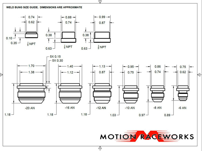 Aluminum 1/8" NPT Weld Bung 6061 34-40018-Motion Raceworks-Motion Raceworks