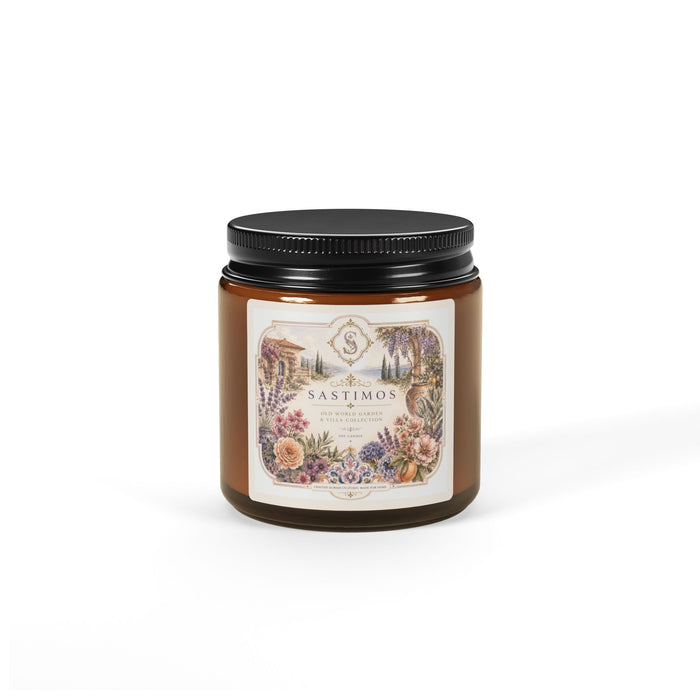 Amber Soy Candle — Floral Botanical Scented Jar 4 oz