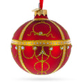 Artisan Blown & Hand-Painted 1895 Rosebud Royal Red Glass Ball Ornament — 3.25 Inches