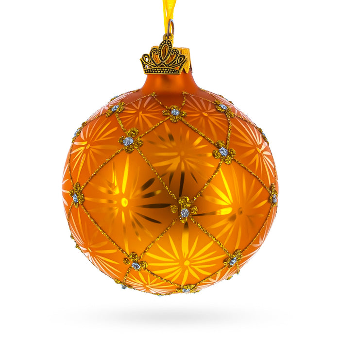 Artisan Blown & Hand-Painted 1897 Coronation Royal Gold German Glass Ornament — 3.25 Inches