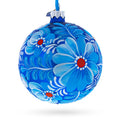 Aster Flowers Glass Ball Ornament