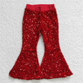 B4-11 Red Baby Girls Sequins Bell Pants