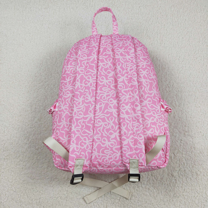 BA0308 Pink Bows Plaid Print Girls Ruffle Bags