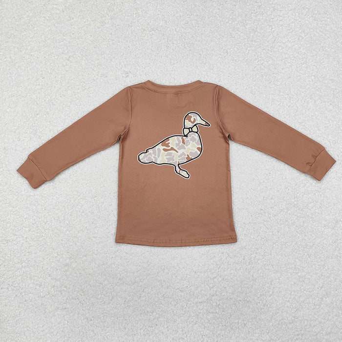 Baby Boys Brown Camo Ducks Long Sleeve Tee Shirts Tops