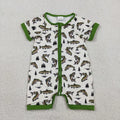 Baby Boys Fishing Short Sleeve Zipper Romper
