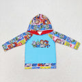 Baby Boys Hooded Dogs Blue Long Sleeve Tops