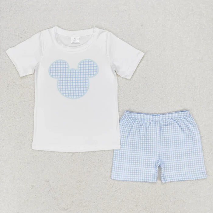 Baby Boys Summer White Mouse Top Shorts Clothes Sets