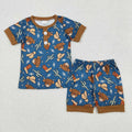 Baby Boys Western Highland Cow Cactus Shirts Shorts Pajamas Clothes Sets