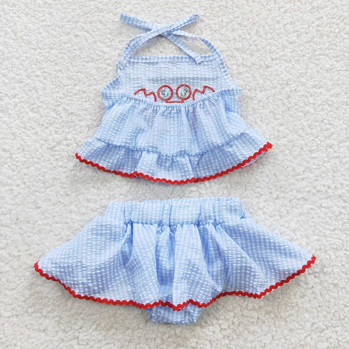 Baby Girls 2pcs Summer Crab Seersucker Swimsuit