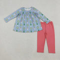Baby Girls Bows Flowers Tunic Leggings Pant Christmas Clothes Sets