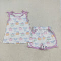 Baby Girls Bows Sleeveless Pumpkins Stripe Tunic Pockets Short Sets
