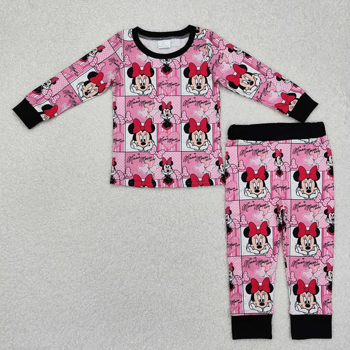 Baby Girls Cartoon Mouse Long Sleeve Pajama Set