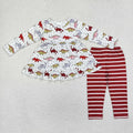 Baby  Girls Dinosaur Long Sleeve Tunic Top with Striped Leggings Outfit