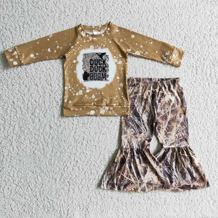 Baby Girls Duck Camo Bell Pants Clothes Sets