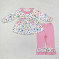 Baby Girls Floral Tunic Top with Pink Ruffle Pants Outfit
