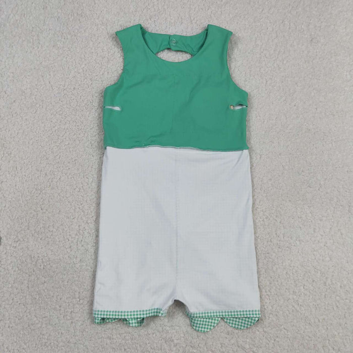 Baby Girls Green Gingham Bow Sleeveless Active Dress