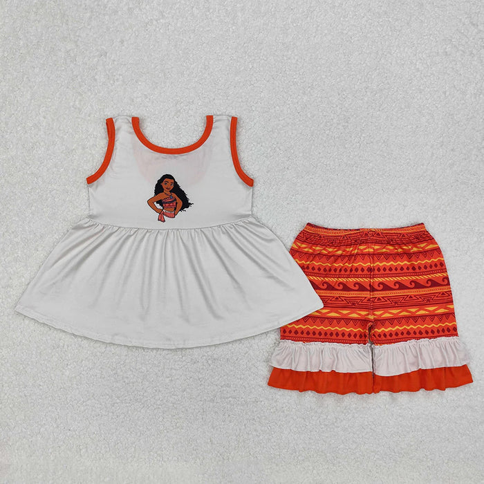 Baby Girls Island Princess Tunic Ruffle Shorts Clothes Sets