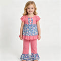 Baby Girls Navy Pink Flowers Tunic Ruffle Pants Clothing Sets
