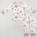 Baby Girls Pink Ballet Long Sleeve Pajama Set