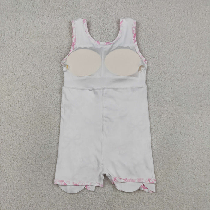Baby Girls Pink Bows Floral Activity Wear Yoga Short Skort Knee Length Dresses