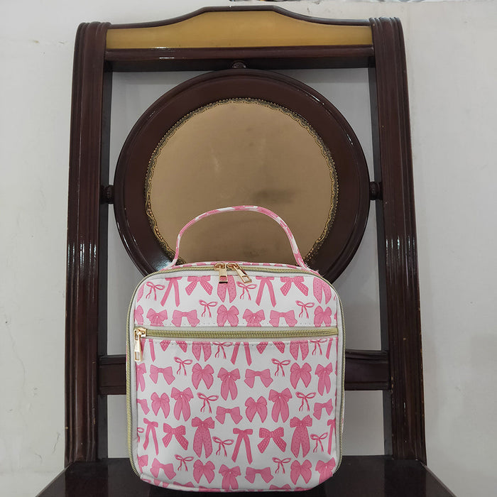 Baby Girls Pink Bows Lunch Dinner Picnic Box Bags