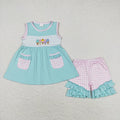 Baby Girls Popsicle Sibling Sister Rompers Dresses Outfits Clothes Sets