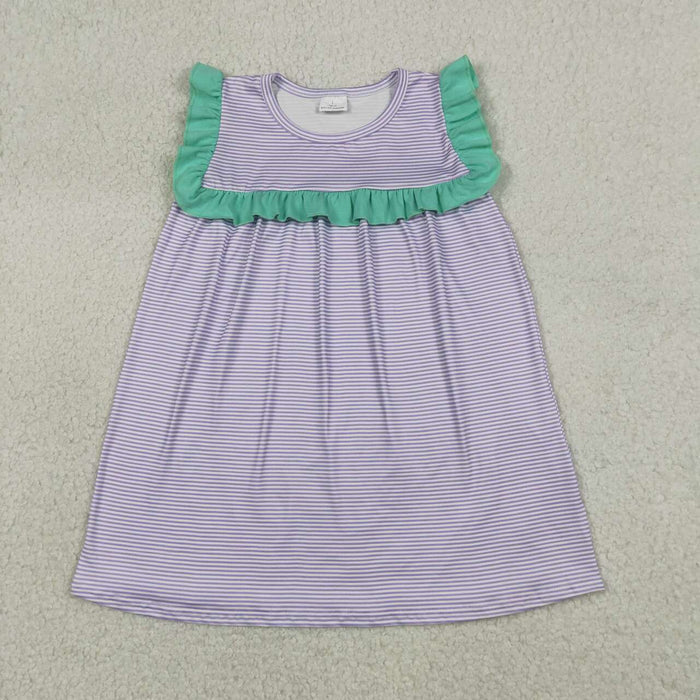 Baby Girls Purple Striped Sleeveless Dress