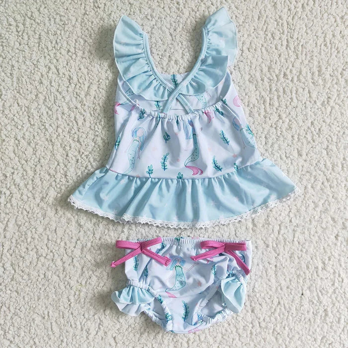 Baby Girls sea horse summer swimsuits