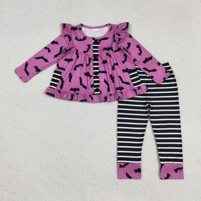 Baby Girls Sibling Fall Pumpkins Tunic Top With Ruffle Pants Sets