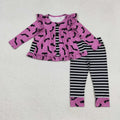 Baby Girls Sibling Fall Pumpkins Tunic Top With Ruffle Pants Sets