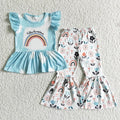 Baby Girls spring rainbow bell pants outfits sets