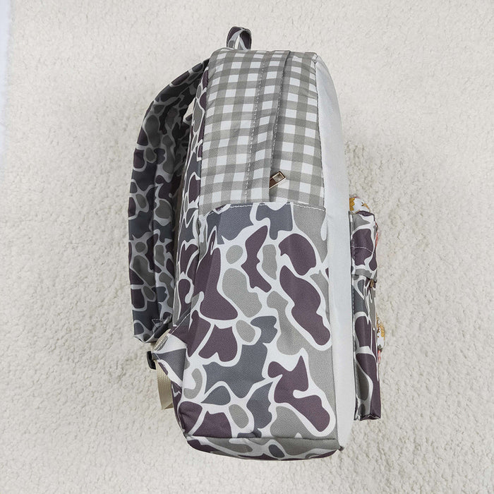 Baby Kids Boys Camo Dog Hunting Backpack Zip Back Bags