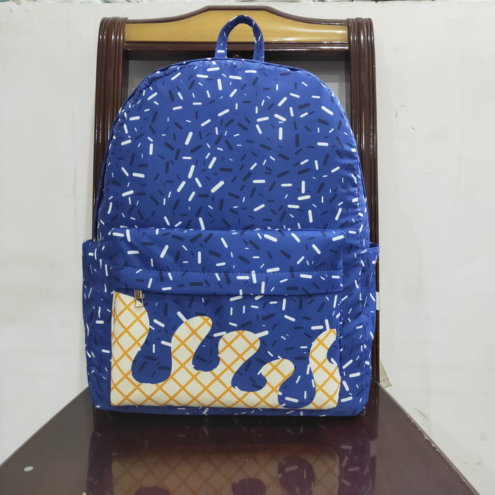 Baby Kids Hot Blue Drip Sprinkles Team Zipper School Back Bags