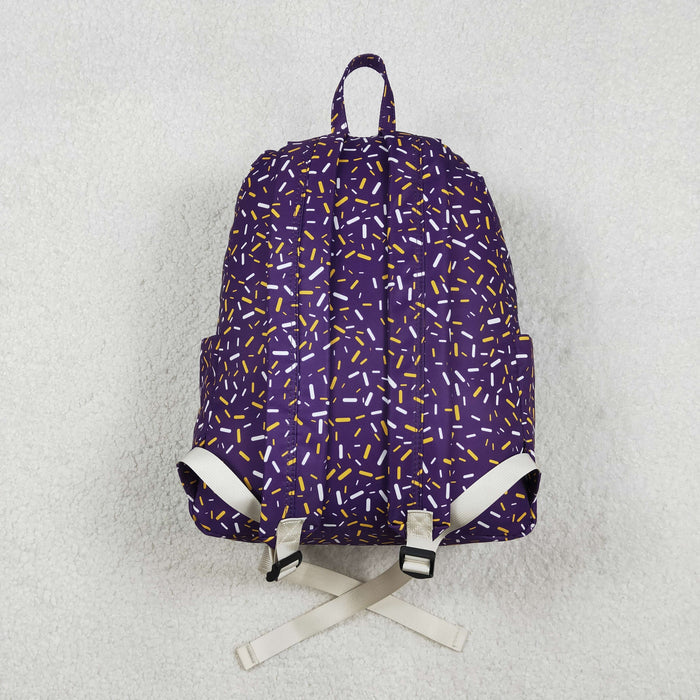 Baby Kids Purple Sprinkles Team Zipper School Back Bags