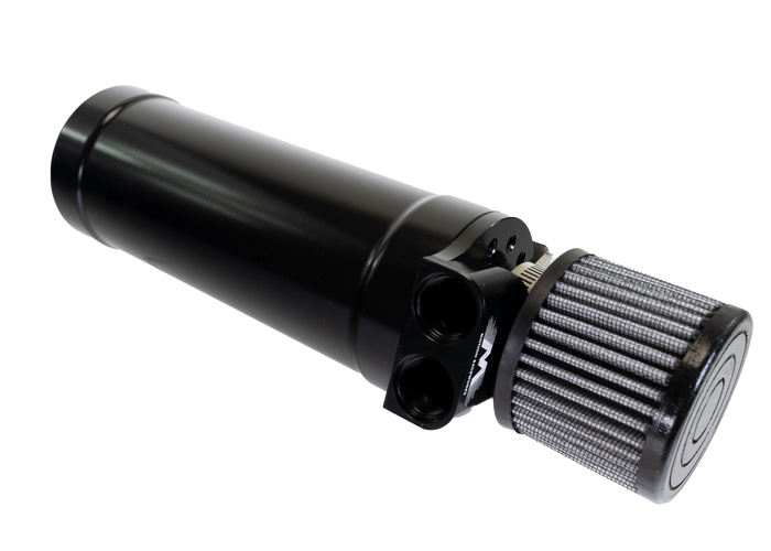 1 Qt XL Top Loader Billet Internally Baffled Oil Catch Can (Dual 10AN Port) - Motion Raceworks