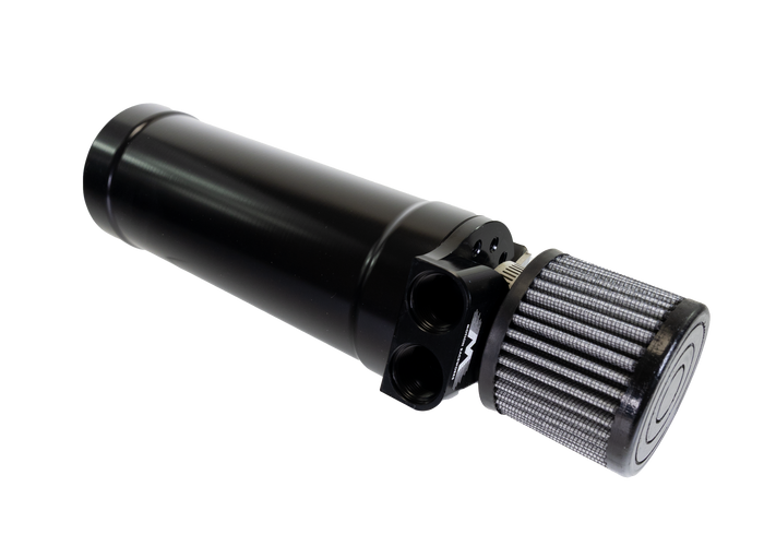 1 Qt XL Top Loader Billet Internally Baffled Oil Catch Can (Dual 10AN Port) - Motion Raceworks