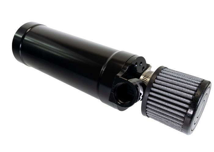 1 Qt XL Top Loader Billet Internally Baffled Oil Catch Can ( Single 12 AN Port ) - Motion Raceworks