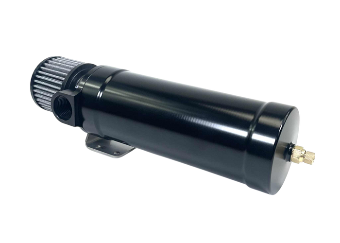 1 Qt XL Top Loader Billet Internally Baffled Oil Catch Can ( Single 12 AN Port ) - Motion Raceworks